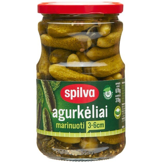 Marinuoti "Spilva" agurkėliai 670g