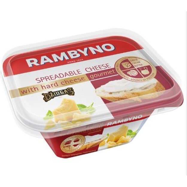 Lydytas tepamas sūrelis „RAMBYNO" su kietu sūriu DŽIUGAS, 50% riebumo,175 g