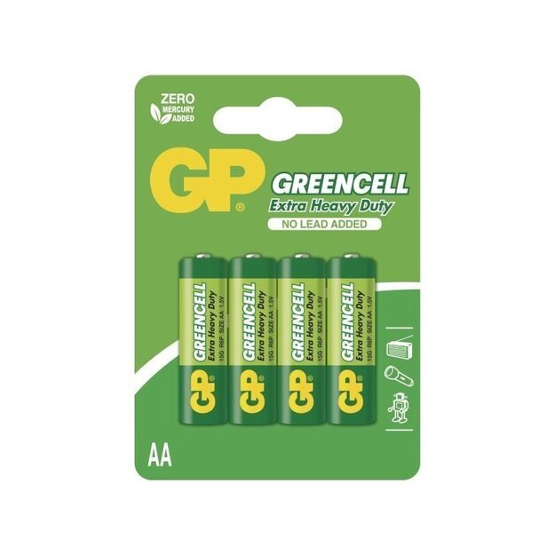 Baterijos "GP Greencell" R6 AA 4vnt.