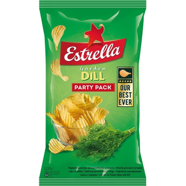 Bulvių traškučiai "Estrella" su krapais 180g