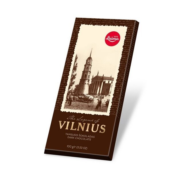 Juodasis šokoladas "Vilnius", 100g