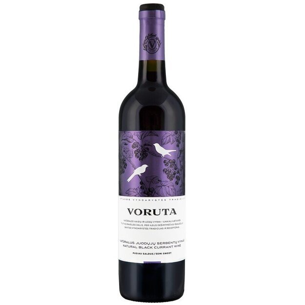 Natūralus juodųjų serbentų vynas"Voruta"10% 0.75l