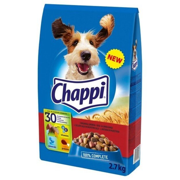 Sausas šunų ėdalas CHAPPI su jautiena ir vištiena, 2,7 kg